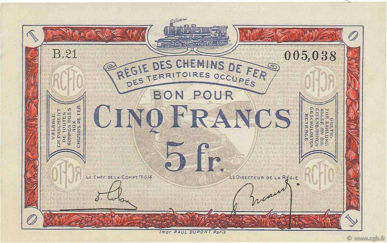 5 Francs FRANCE regionalism and various  1923 JP.135.06 XF+