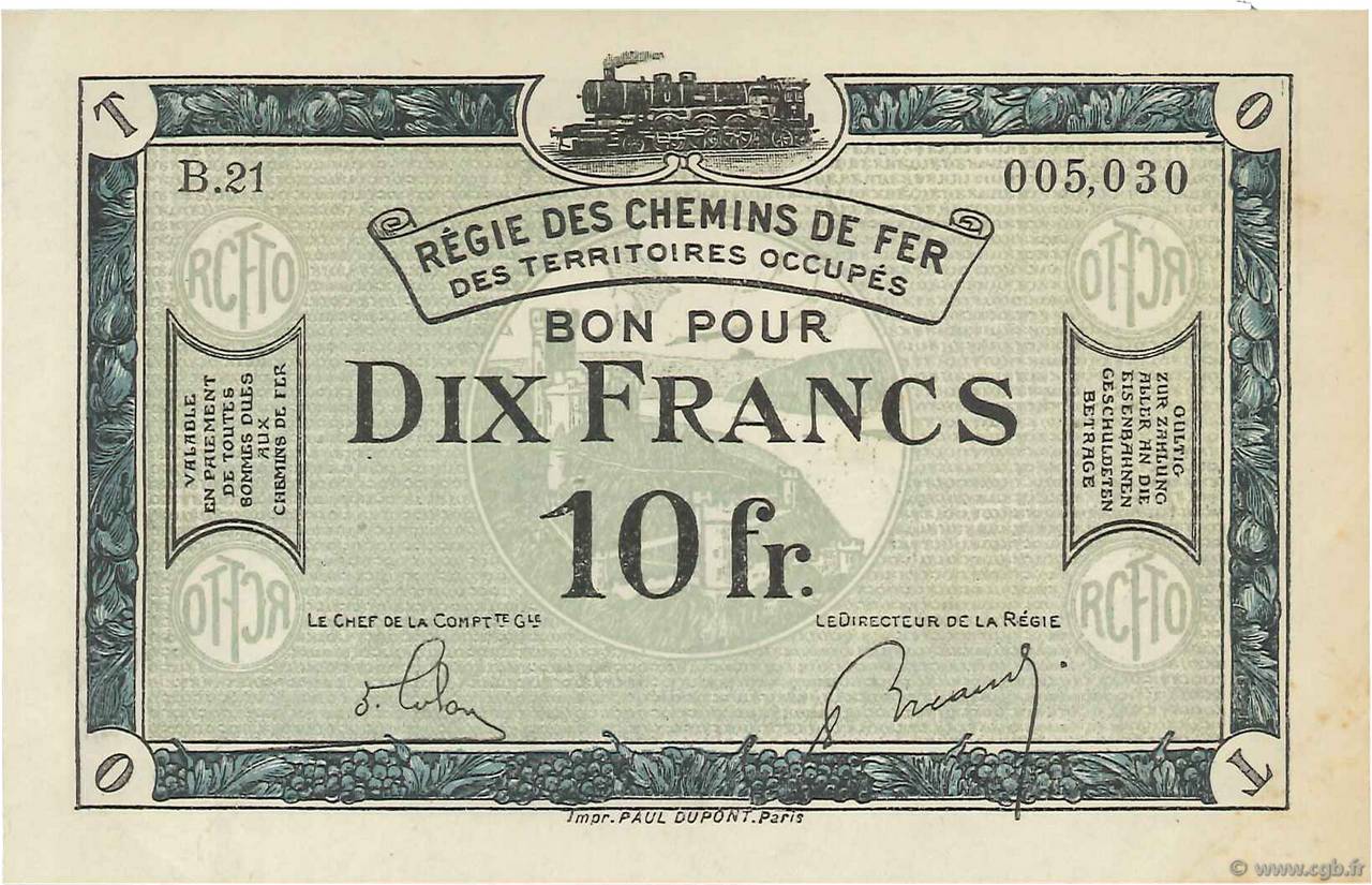10 Francs FRANCE regionalism and various  1923 JP.135.07 XF+