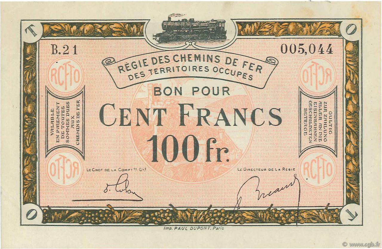 100 Francs FRANCE regionalismo e varie  1923 JP.135.10 SPL