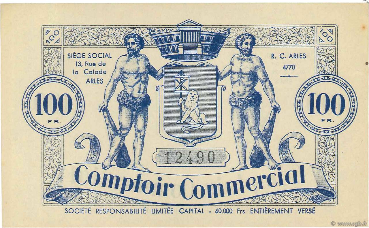 100 Francs FRANCE regionalism and various Arles 1914  AU