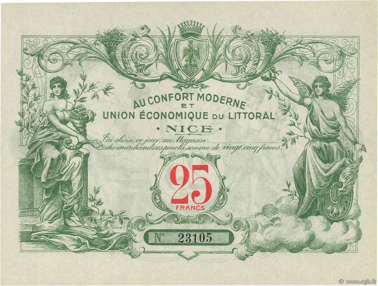 25 Francs FRANCE regionalismo e varie Nice 1930  q.FDC
