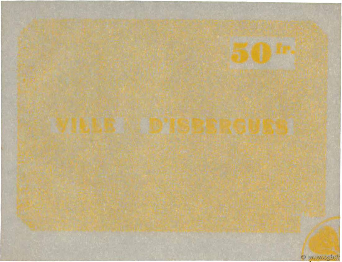 50 Francs Essai FRANCE Regionalismus und verschiedenen Isbergues 1940 K.034 ST