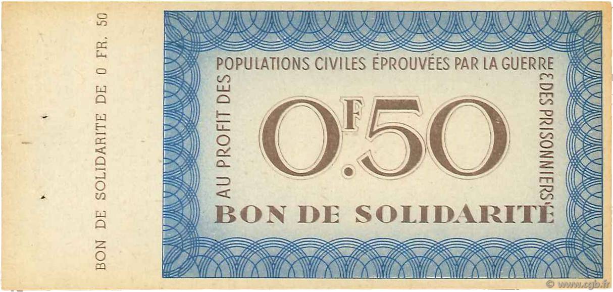 50 Centimes BON DE SOLIDARITÉ FRANCE regionalism and miscellaneous  1941  XF