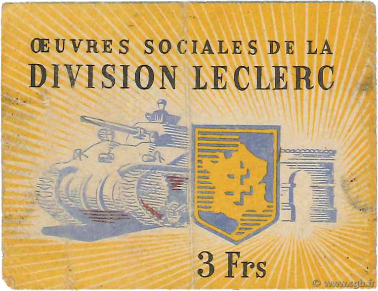 3 Francs FRANCE regionalism and miscellaneous  1944  VF