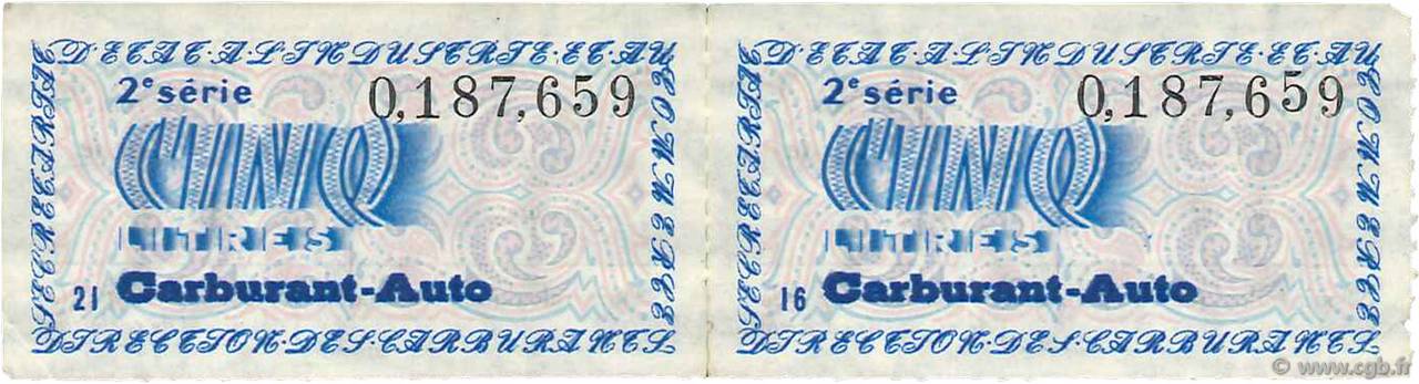 5 Litres FRANCE regionalism and miscellaneous  1940  XF