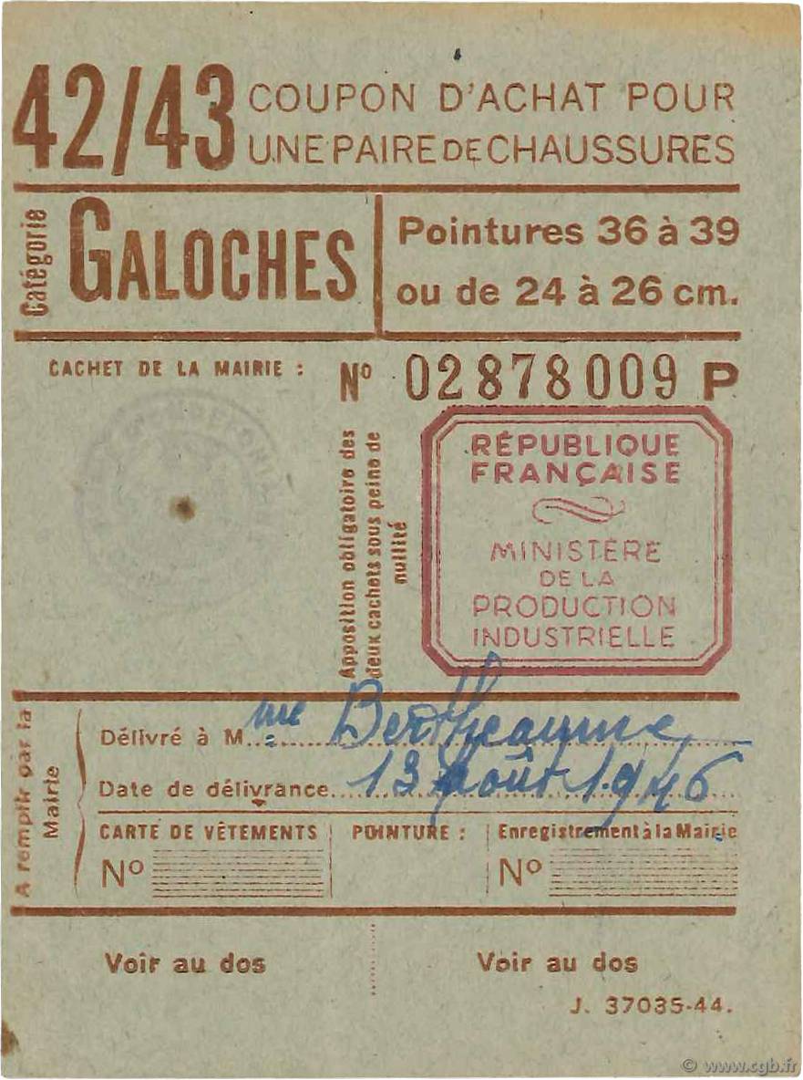 1 Galoche FRANCE régionalisme et divers  1946  SUP