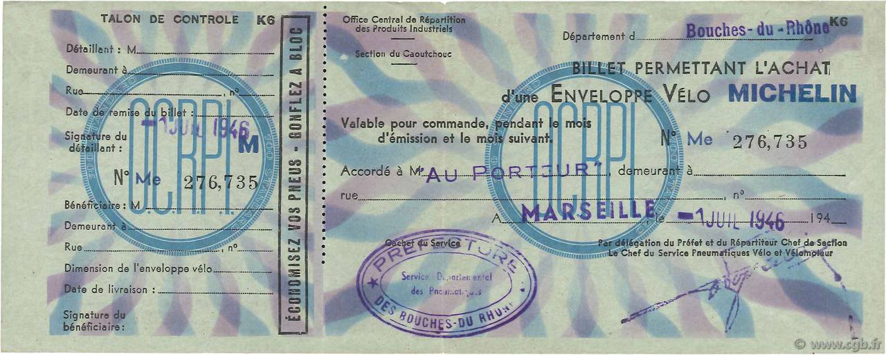 1 Enveloppe Vélo FRANCE regionalism and various  1946  XF