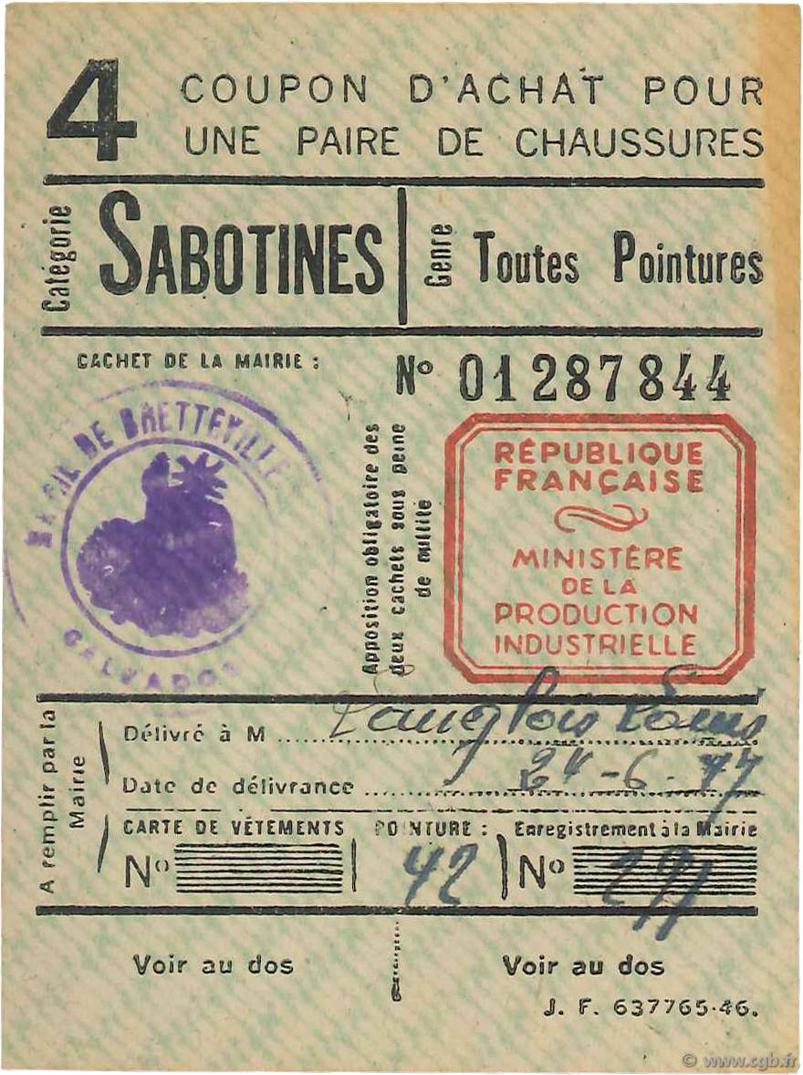 1 Sabotine FRANCE régionalisme et divers  1947  SUP