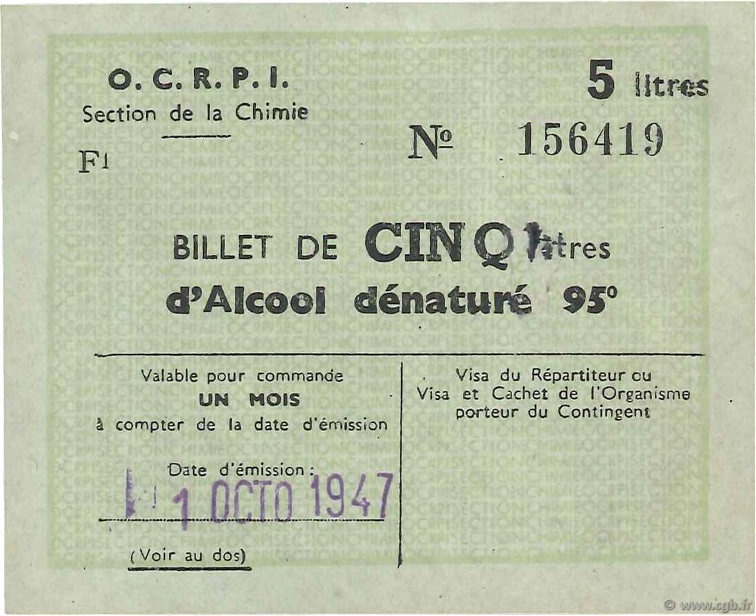 5 Litres FRANCE regionalismo y varios  1947  MBC