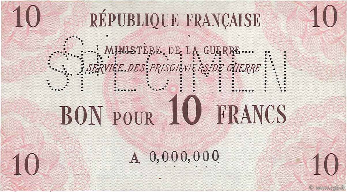 10 Francs Spécimen FRANCE regionalism and various  1945 K.003s UNC-