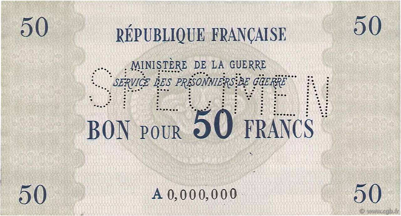 50 Francs Spécimen FRANCE regionalismo y varios  1945 K.004s FDC