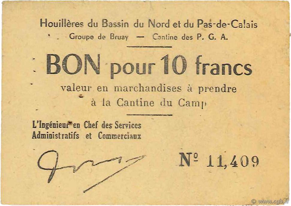 10 Francs FRANCE regionalism and various Bruay 1945 K.067.04a VF