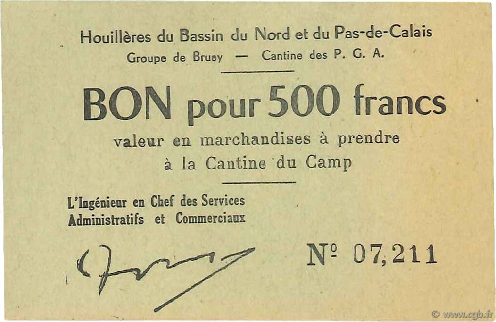 500 Francs FRANCE Regionalismus und verschiedenen Bruay 1945 K.067.09a fST