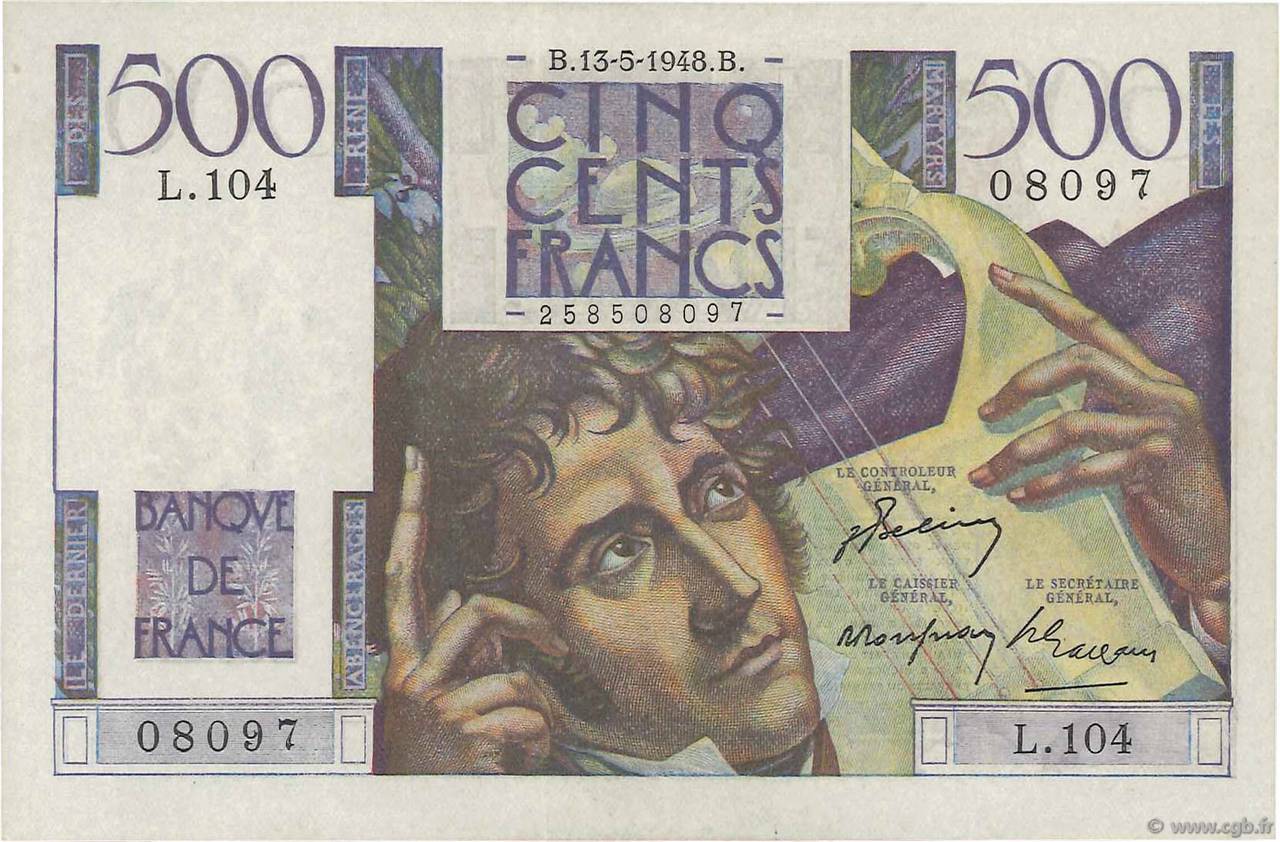 500 Francs CHATEAUBRIAND FRANCE  1948 F.34.08 SPL
