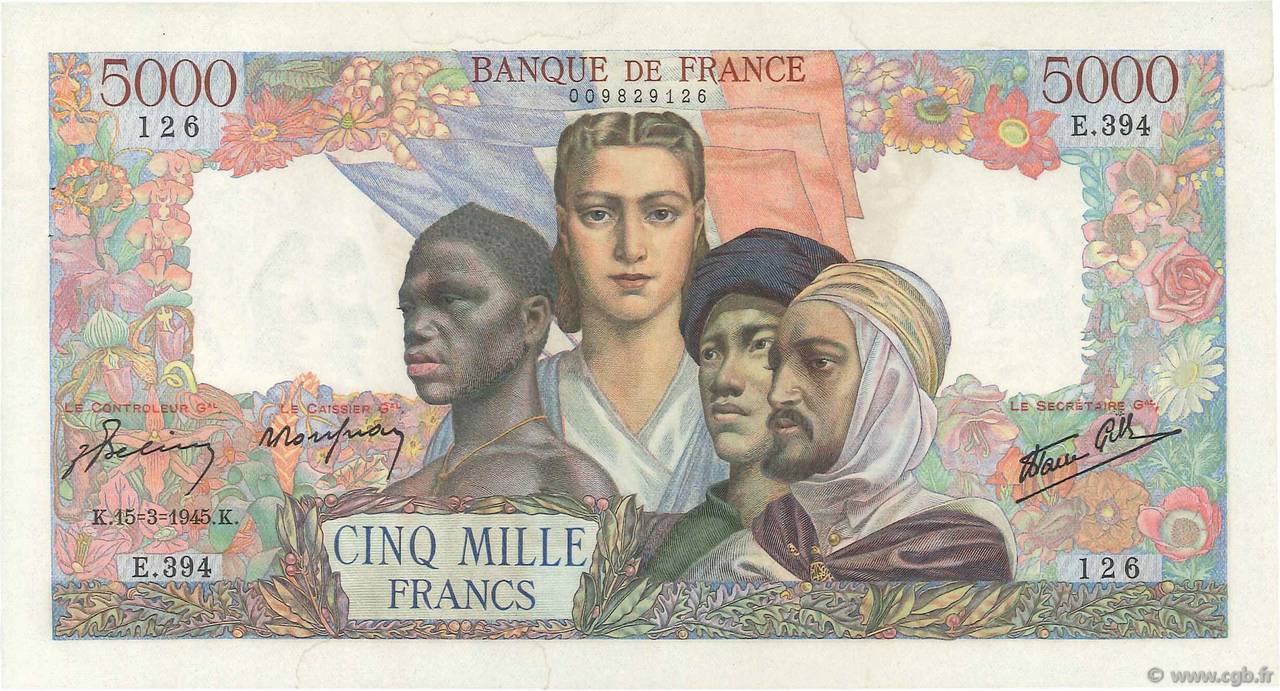 5000 Francs EMPIRE FRANÇAIS FRANCE  1945 F.47.17 AU