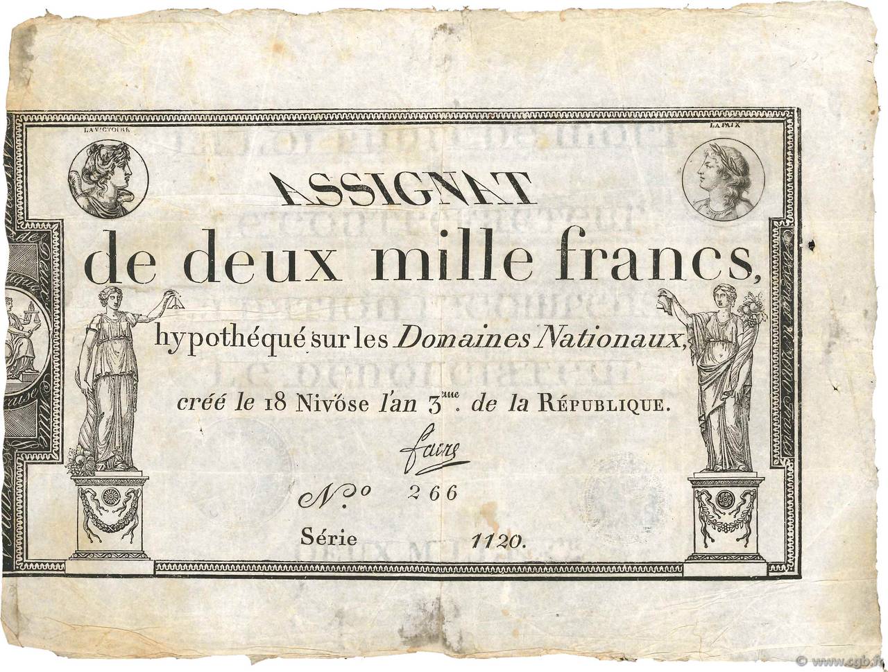 2000 Francs FRANCIA  1795 Ass.51a MBC
