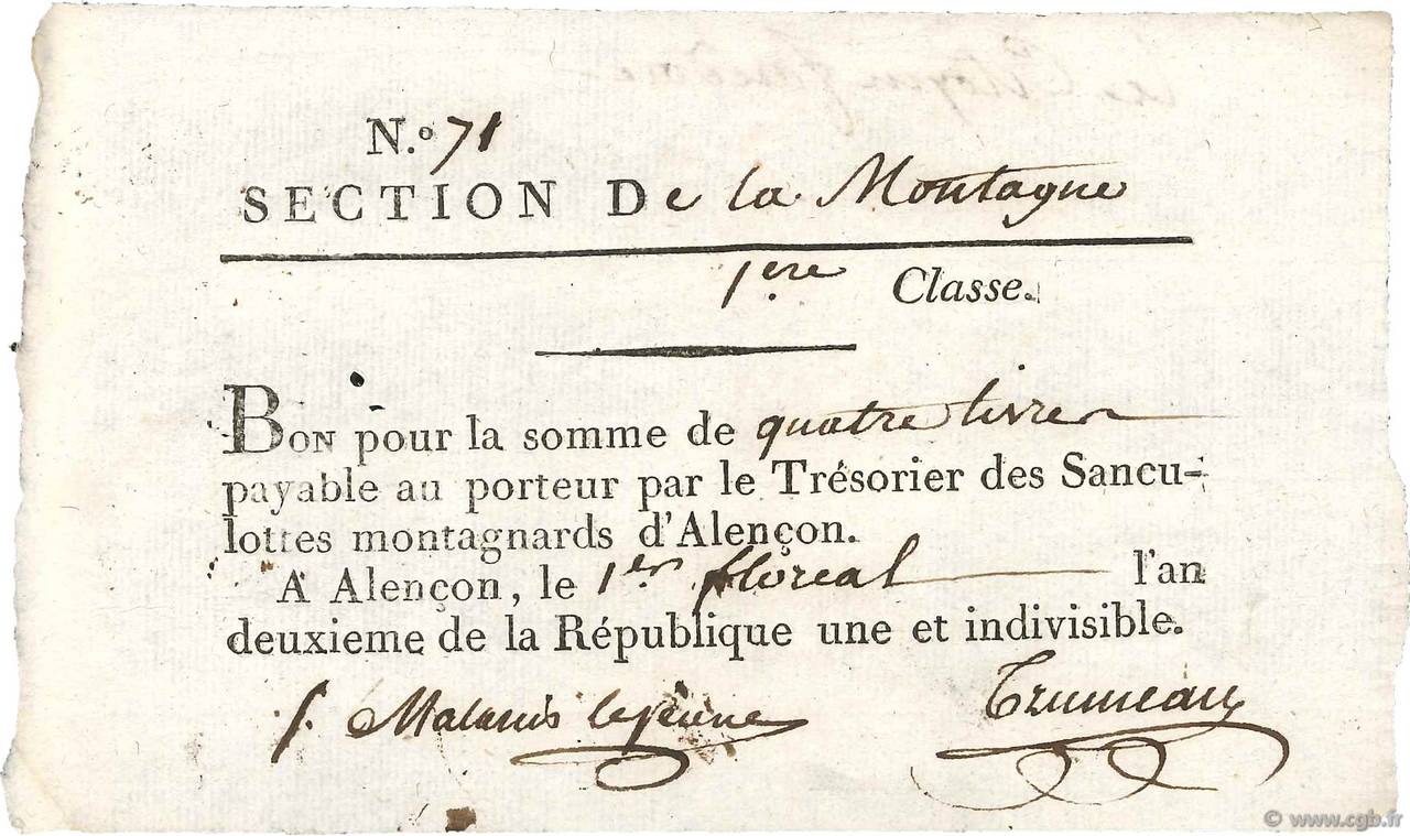 4 Livres FRANCE  1794 Kol.61.096var SUP
