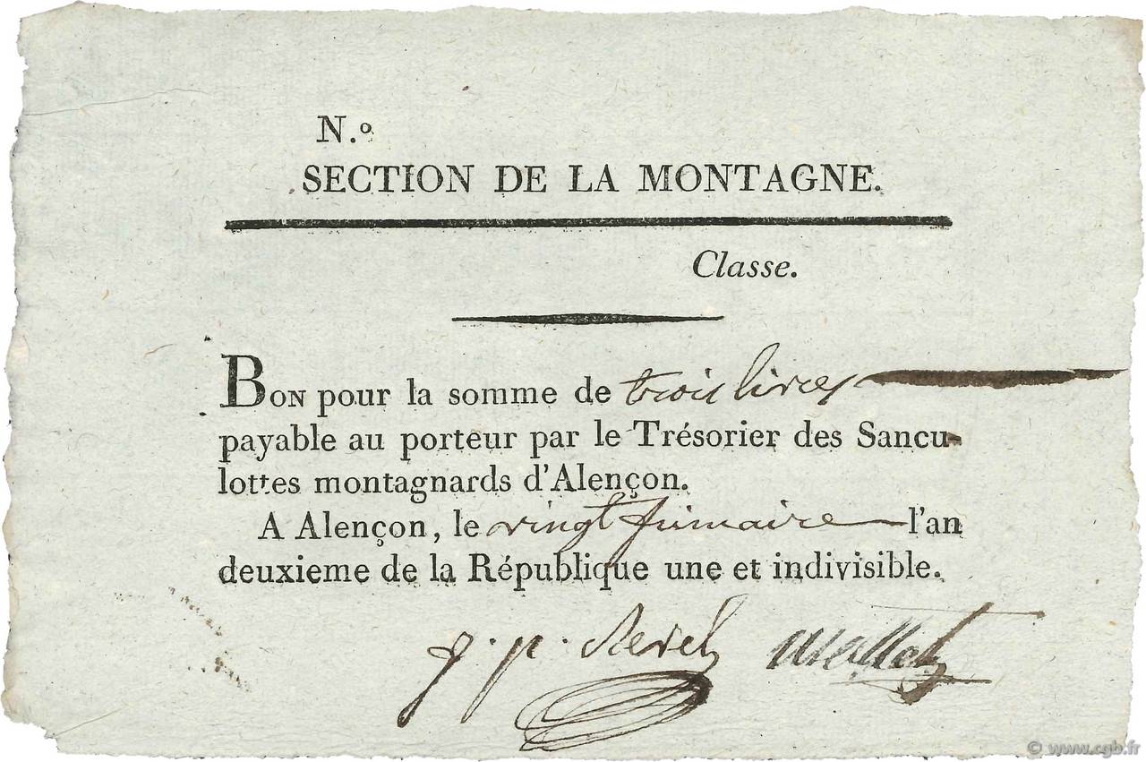 3 Livres FRANCE  1793 Kol.61.096var SUP