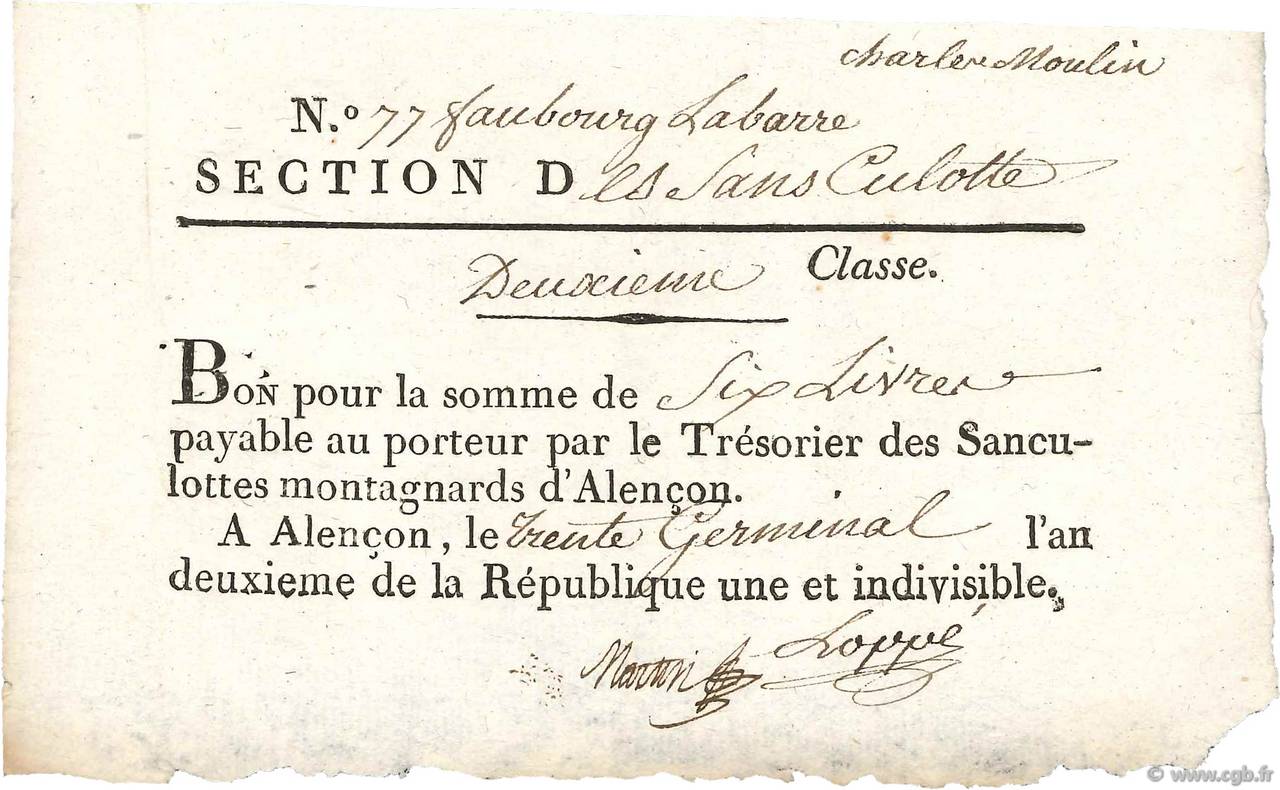 6 Livres FRANCIA  1794 Kol.61.102var EBC