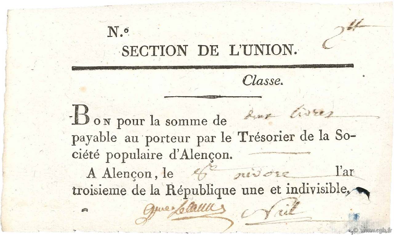 2 Livres FRANCE  1794 Kol.61.106var XF