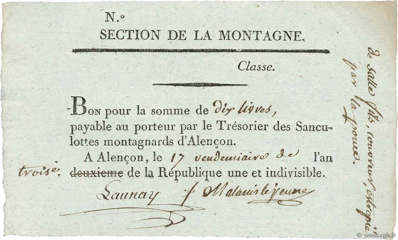 10 Livres FRANCE  1794 Kol.61.96var VF