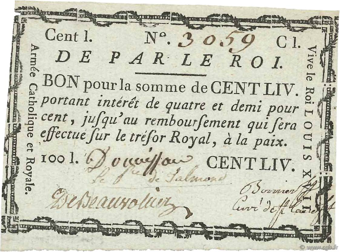 100 Livres FRANKREICH  1793 Kol.057 VZ