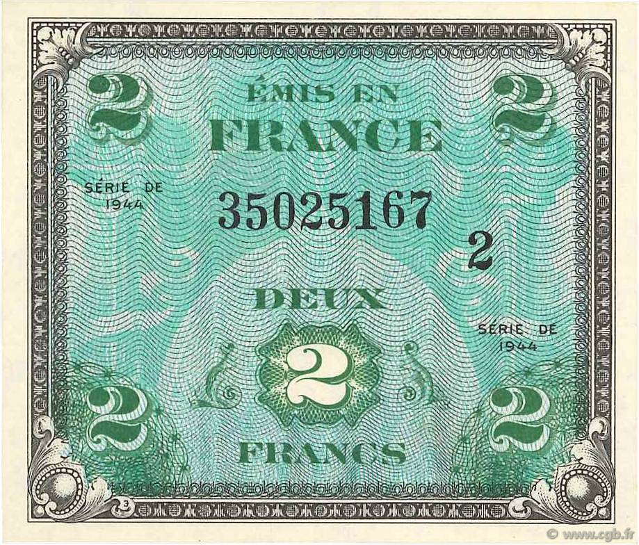 2 Francs DRAPEAU FRANCE  1944 VF.16.02 UNC