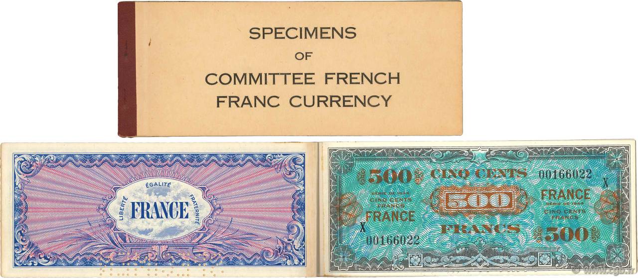 100 à 5000 Francs FRANCE Spécimen FRANKREICH  1945 VF.25 à 28 fST