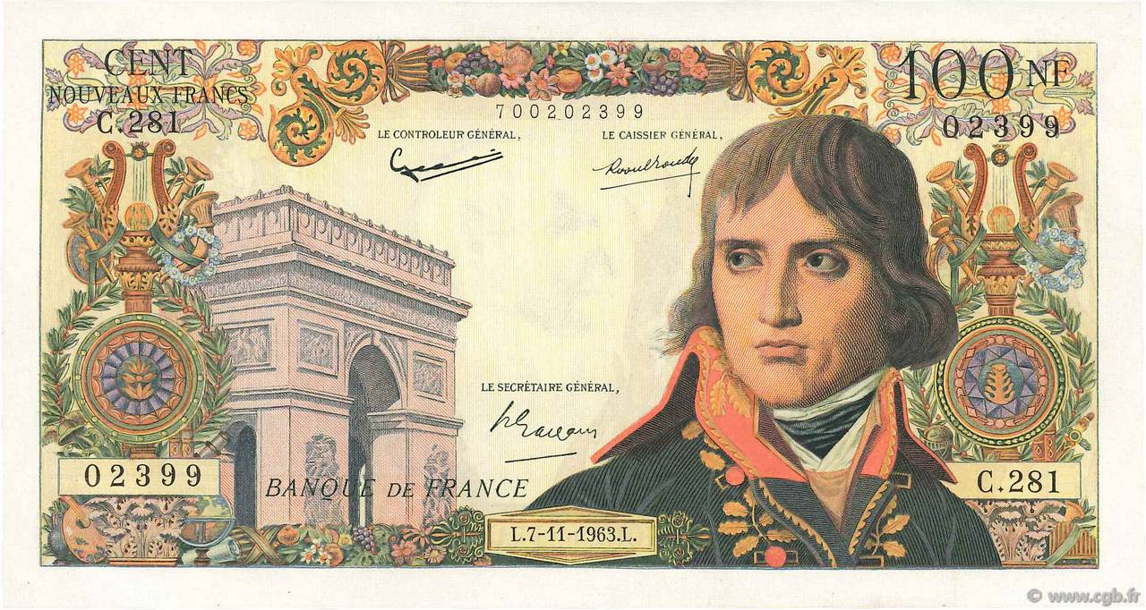 100 Nouveaux Francs BONAPARTE FRANCE  1963 F.59.24 SUP+