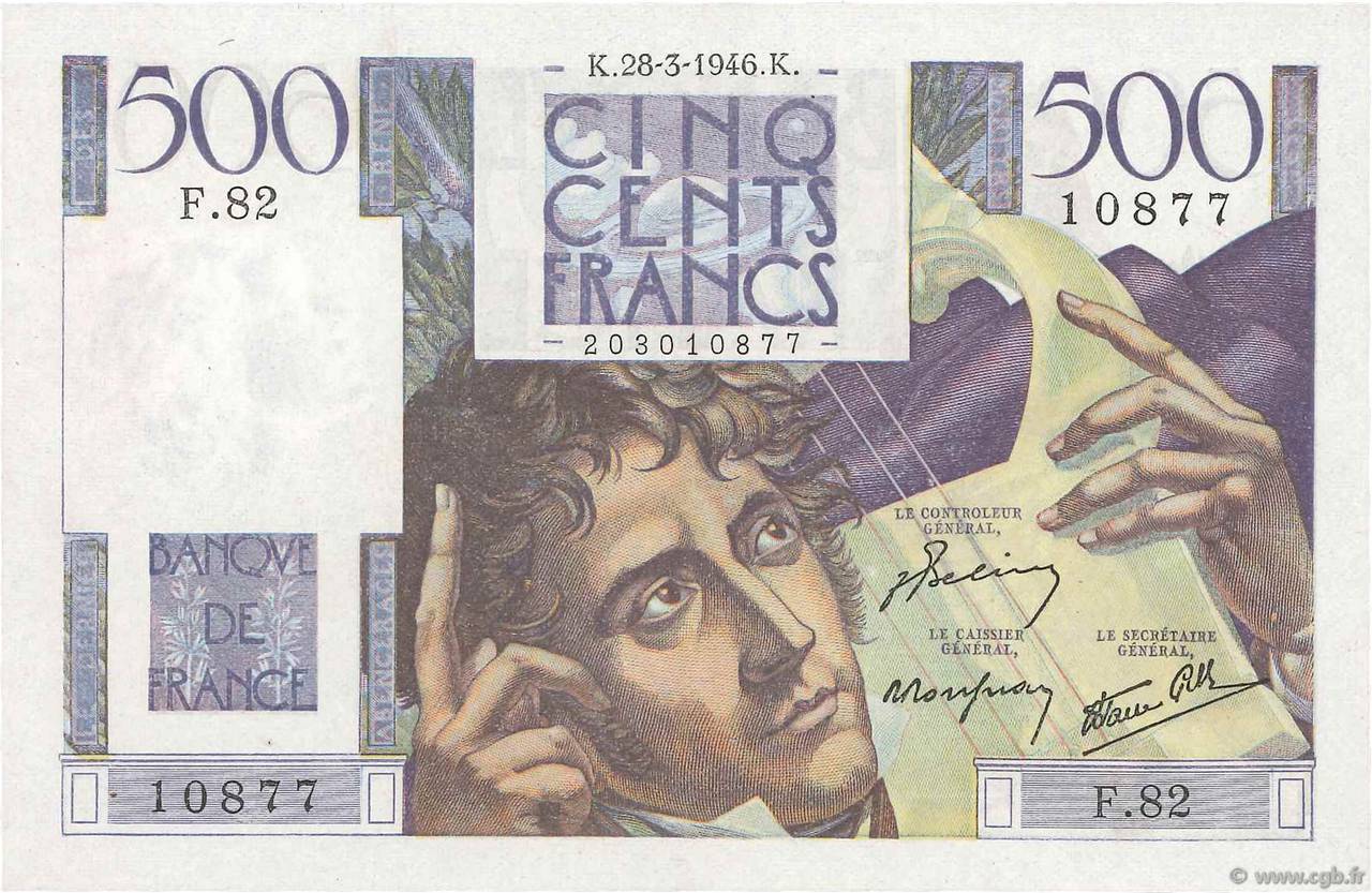 500 Francs CHATEAUBRIAND FRANCIA  1946 F.34.05 EBC