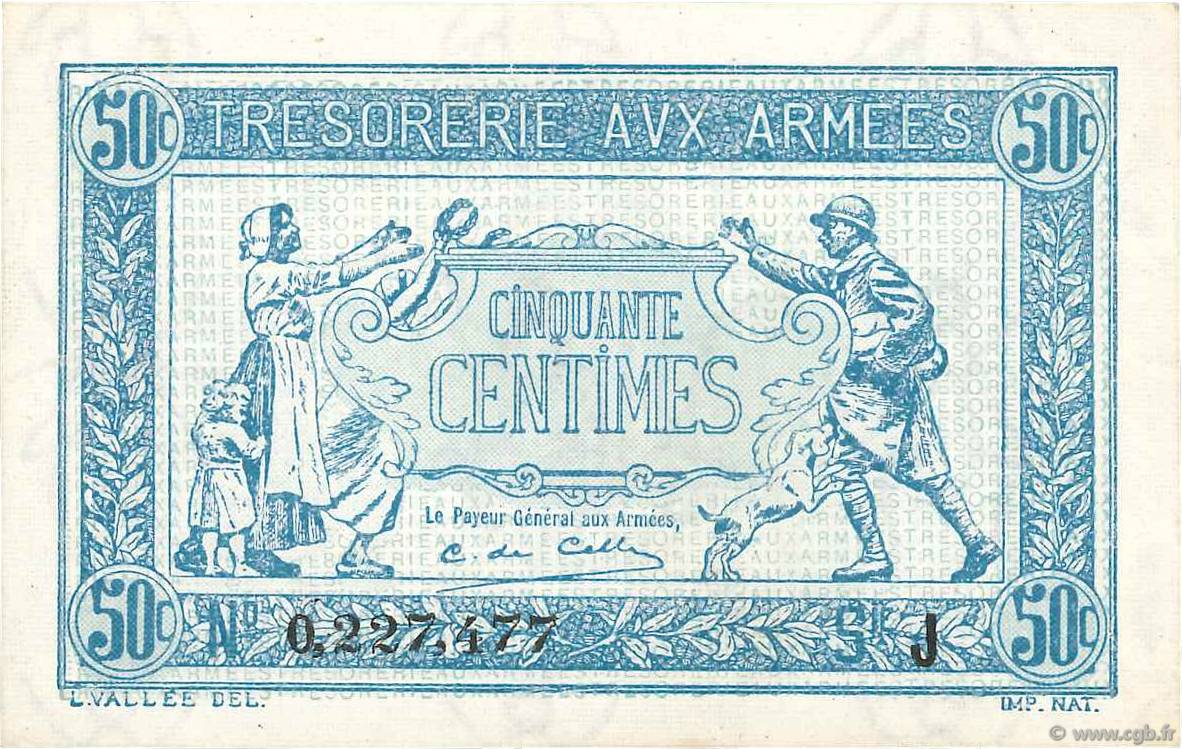 50 Centimes TRÉSORERIE AUX ARMÉES 1917 FRANCIA  1917 VF.01.10 AU