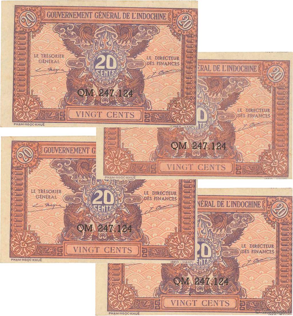 20 Cents FRANZÖSISCHE-INDOCHINA  1942 P.090a fST+