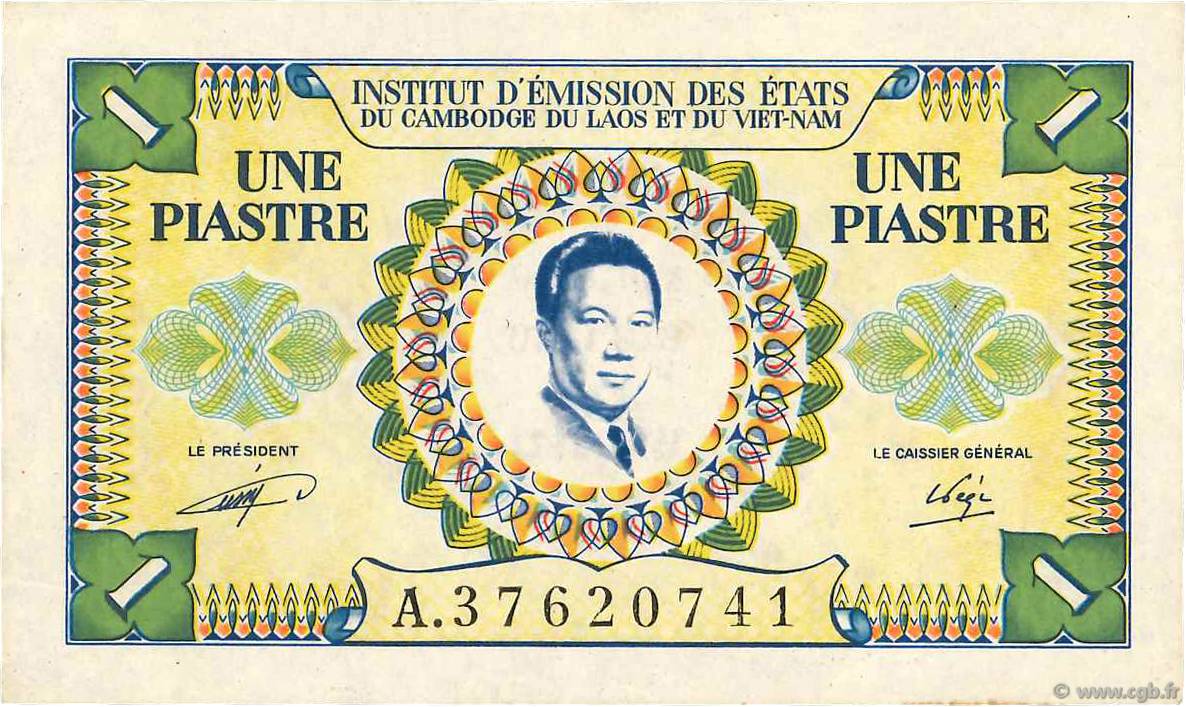 1 Piastre - 1 Dong INDOCHINA  1953 P.104 SC+