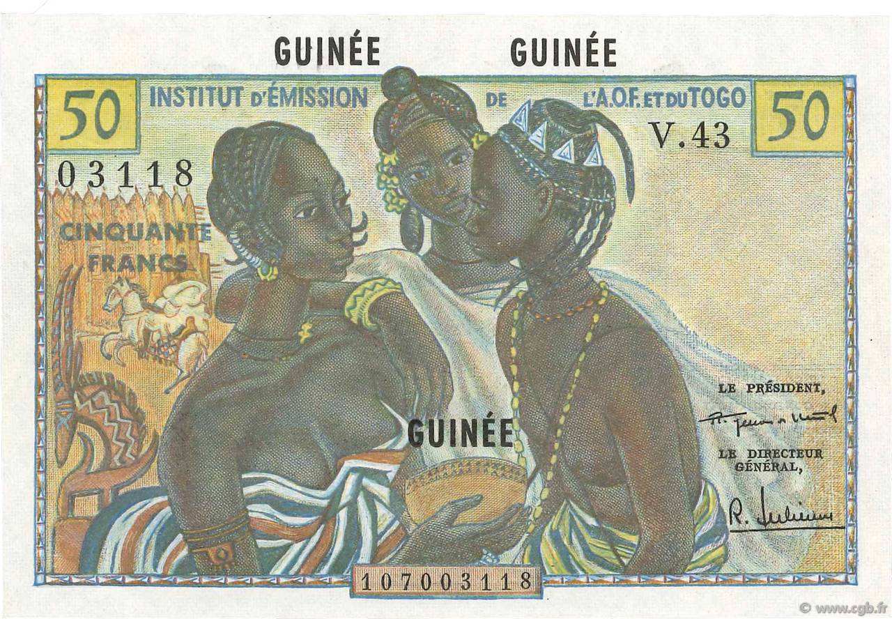 50 Francs Essai GUINEA  1956 P.- ST