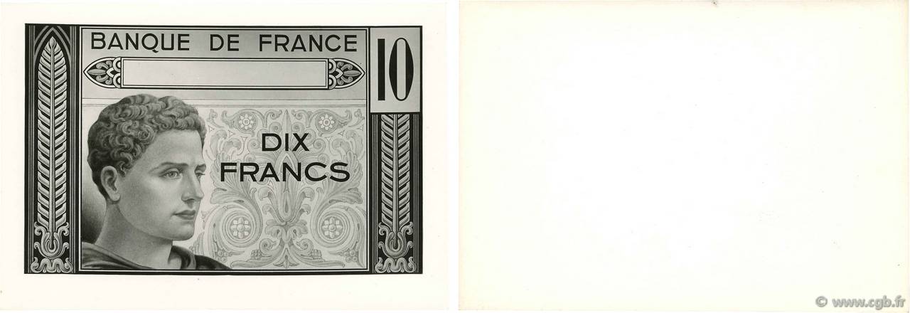10 Francs Athlète Grec Photo FRANCE  1940 F.- UNC