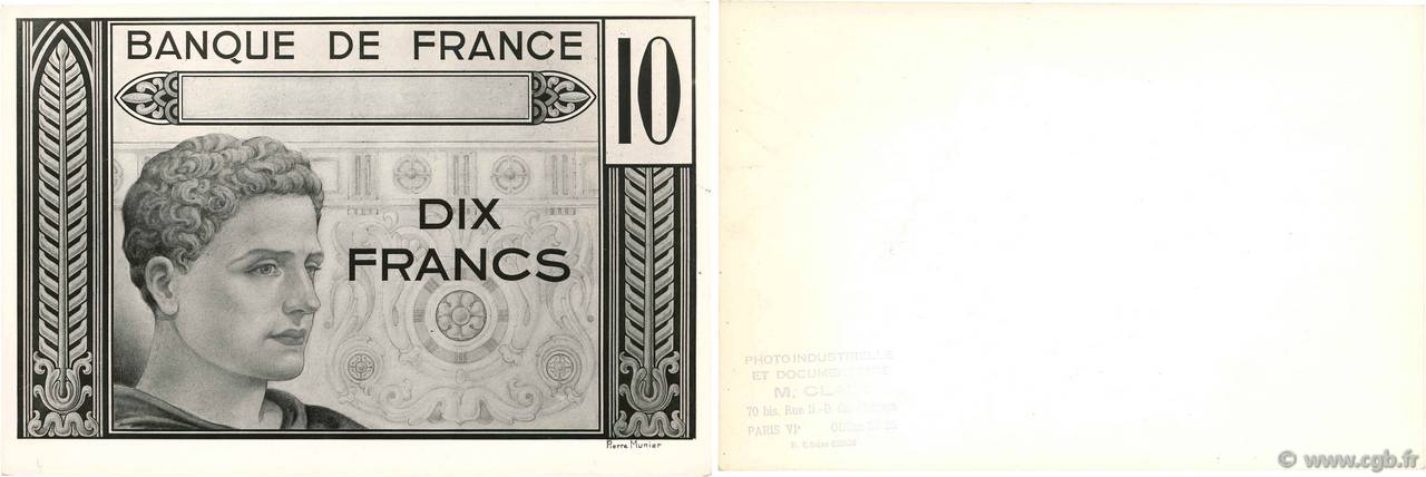 10 Francs Photo FRANCIA  1940 F.- AU
