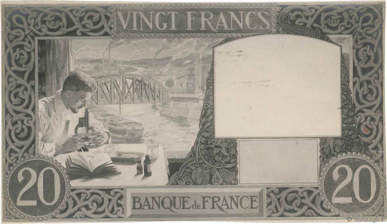 20 Francs TRAVAIL ET SCIENCE Photo FRANCE  1939 F.12.00 SPL