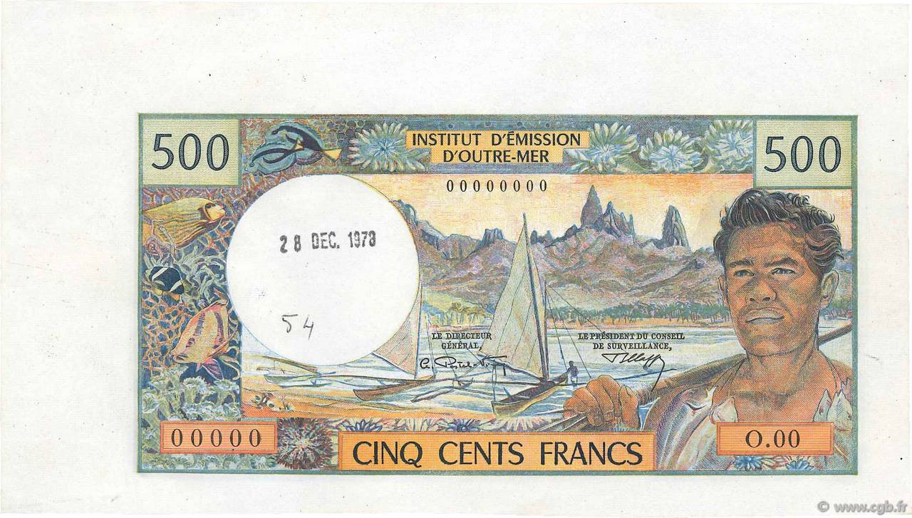 500 Francs Épreuve NOUVELLE CALÉDONIE  1978 P.60s SC