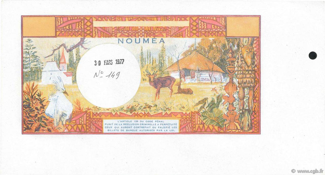 1000 Francs Épreuve NOUVELLE CALÉDONIE  1977 P.64s SPL