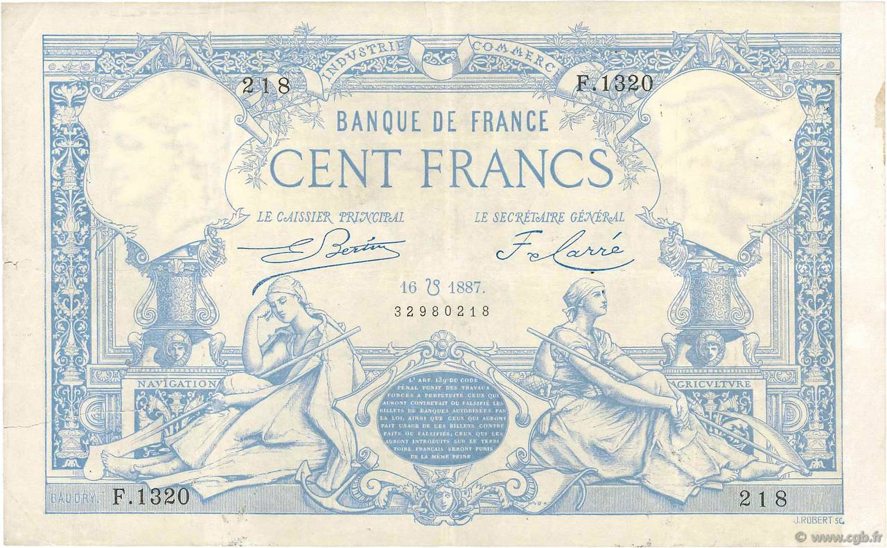 100 Francs type 1882 Lion inversé FRANCE  1886 F.A48bis.02 TB