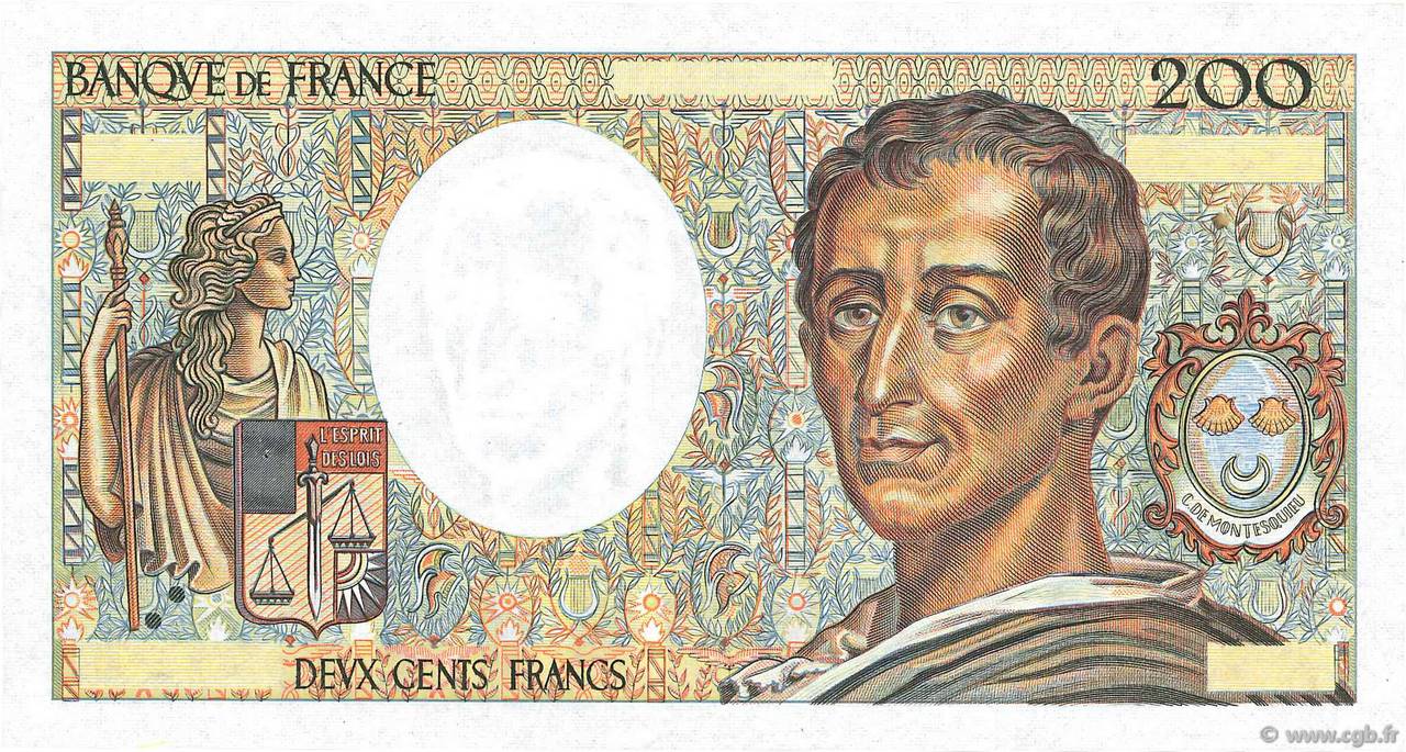 200 Francs MONTESQUIEU Fauté FRANCE  1981 F.70.01 TTB+