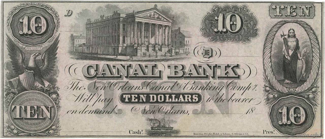 10 Dollars Non émis UNITED STATES OF AMERICA  1850 PS.- UNC