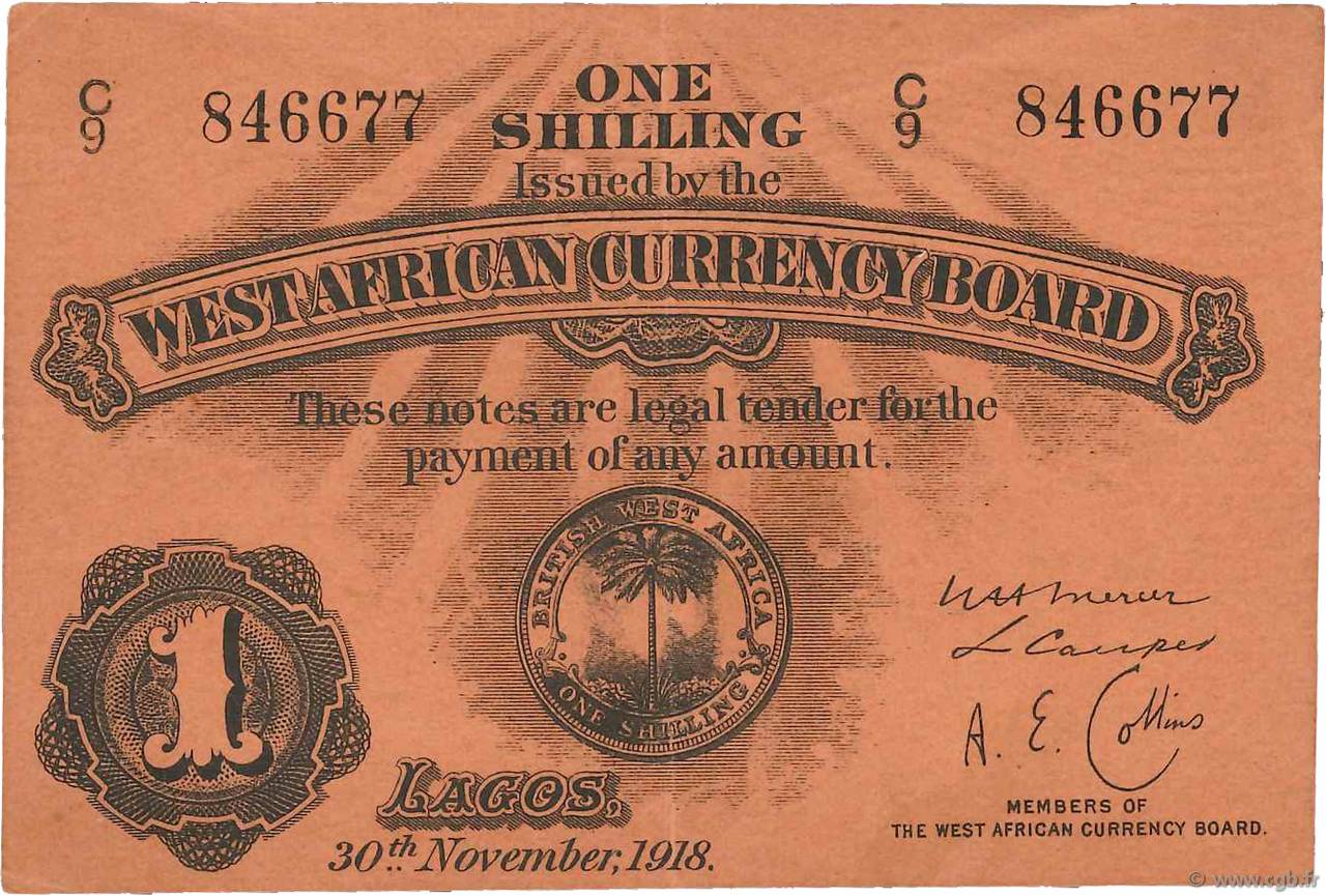 1 Shilling ÁFRICA OCCIDENTAL BRITÁNICA  1918 P.01 MBC+