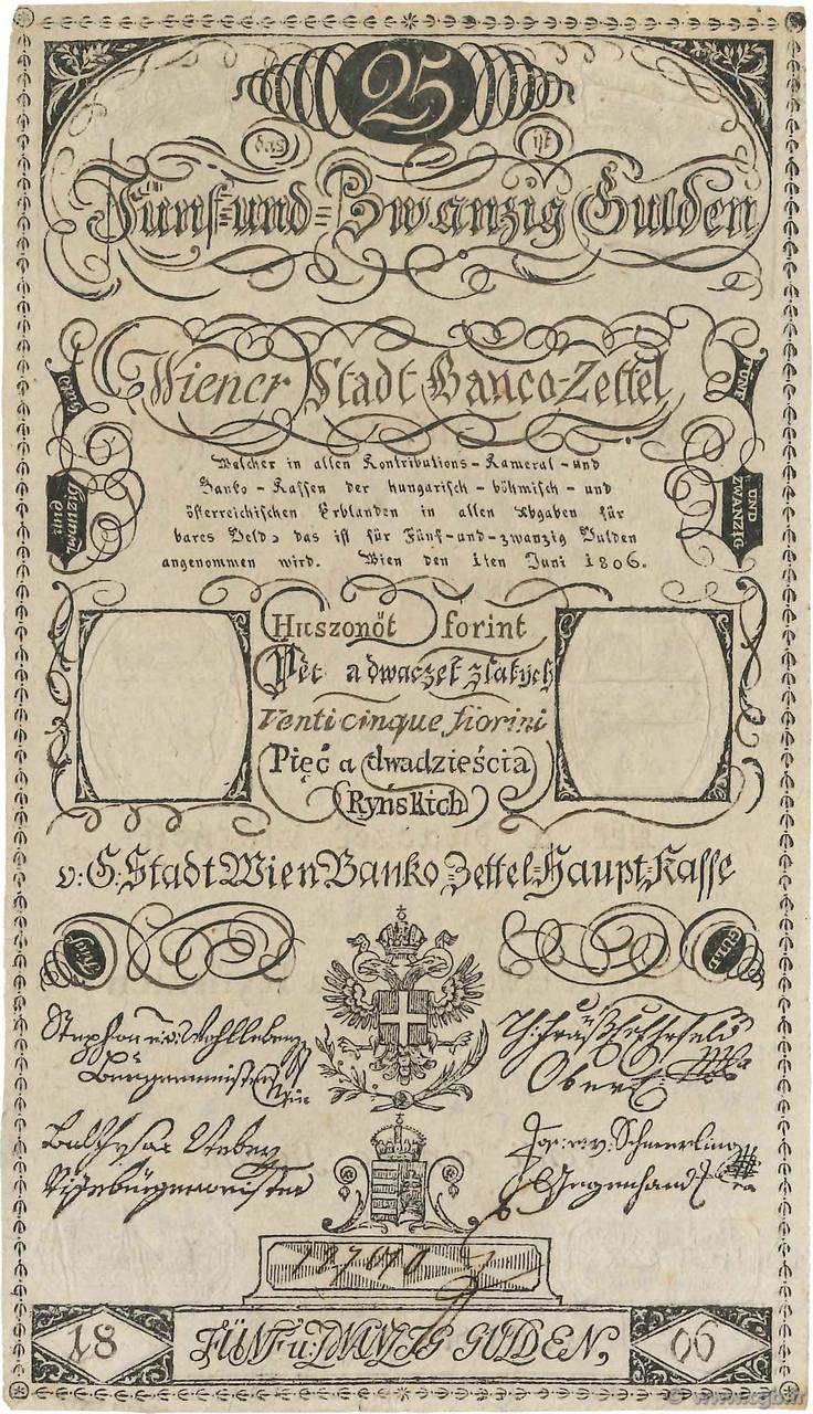 25 Gulden AUSTRIA  1806 P.A040 MBC