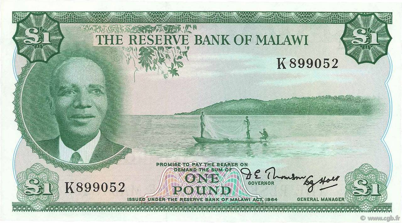 1 Pound MALAWI  1964 P.03Aa q.FDC