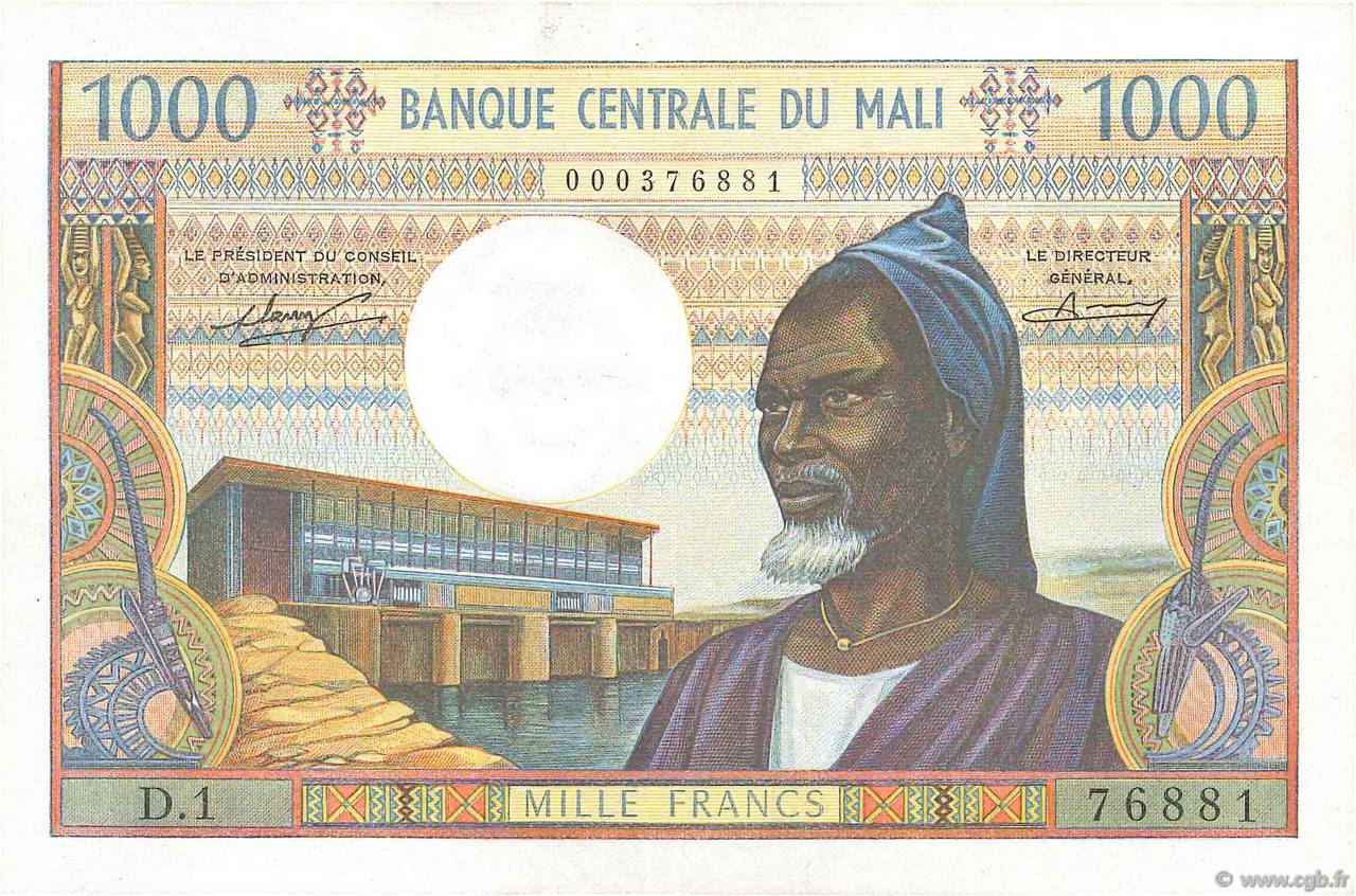 1000 Francs MALI  1970 P.13a fST
