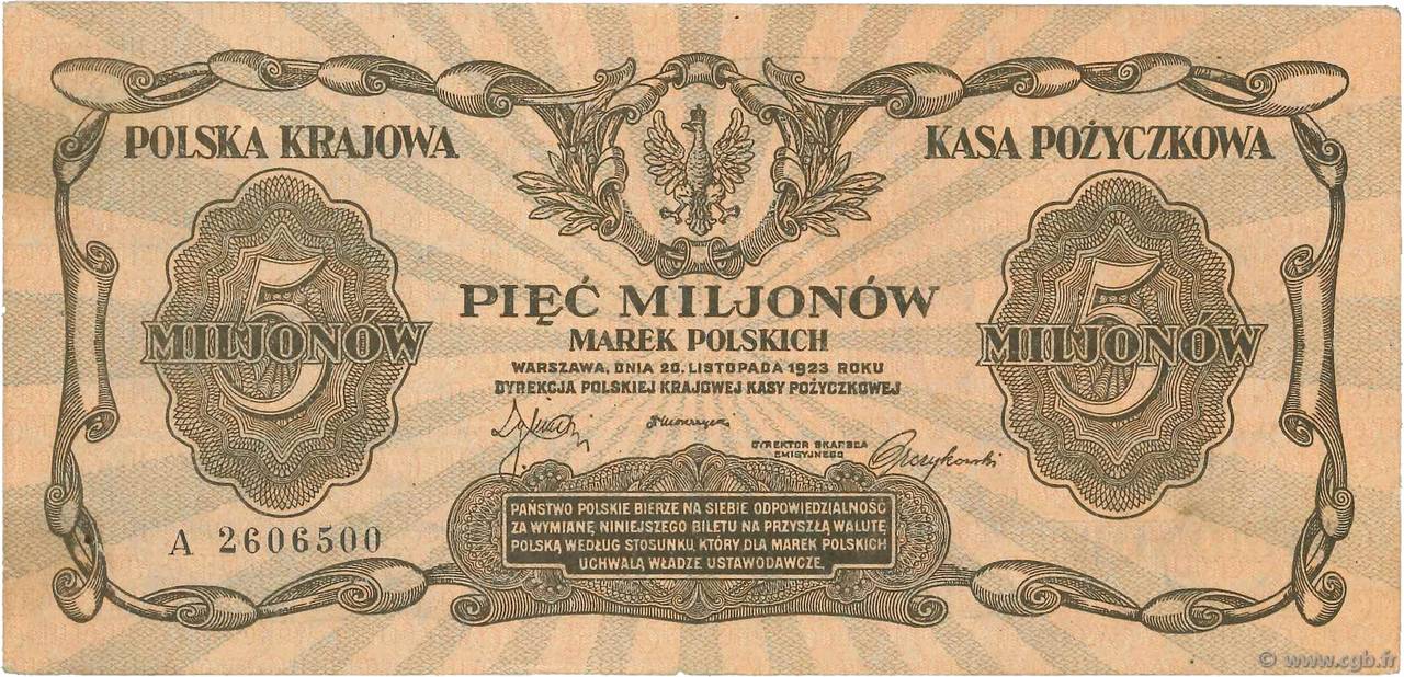 5000000 Marek Polskich POLAND  1923 P.038 VF