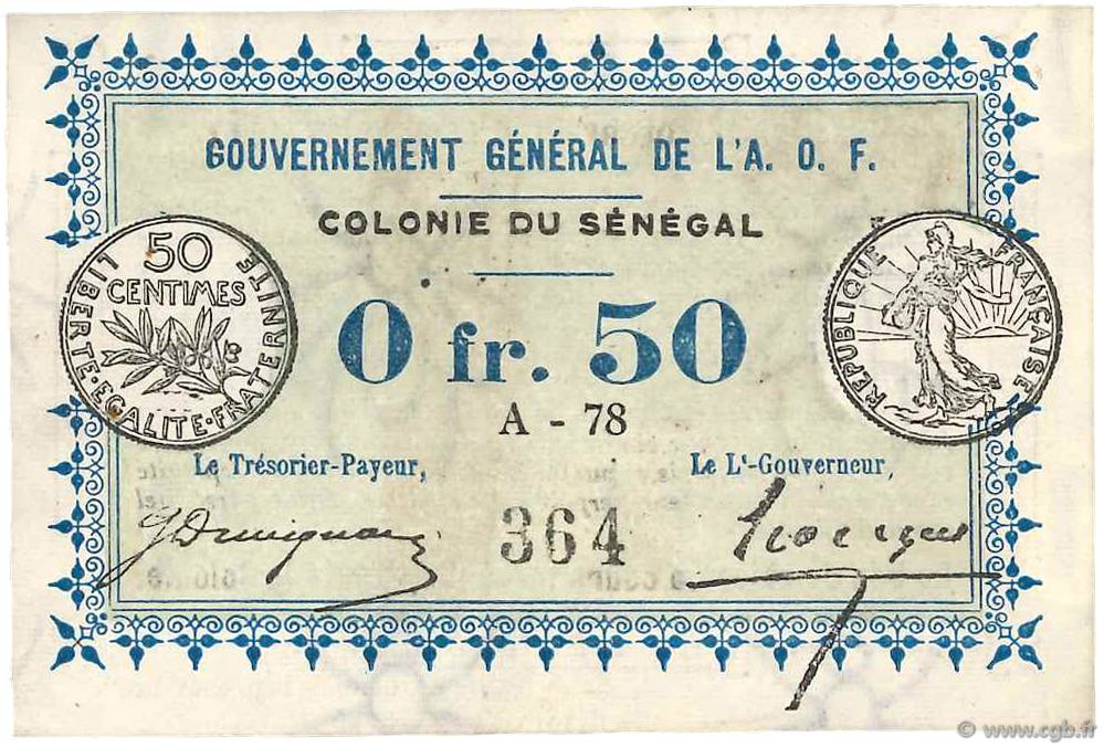 0,50 Franc SENEGAL  1917 P.1b fST
