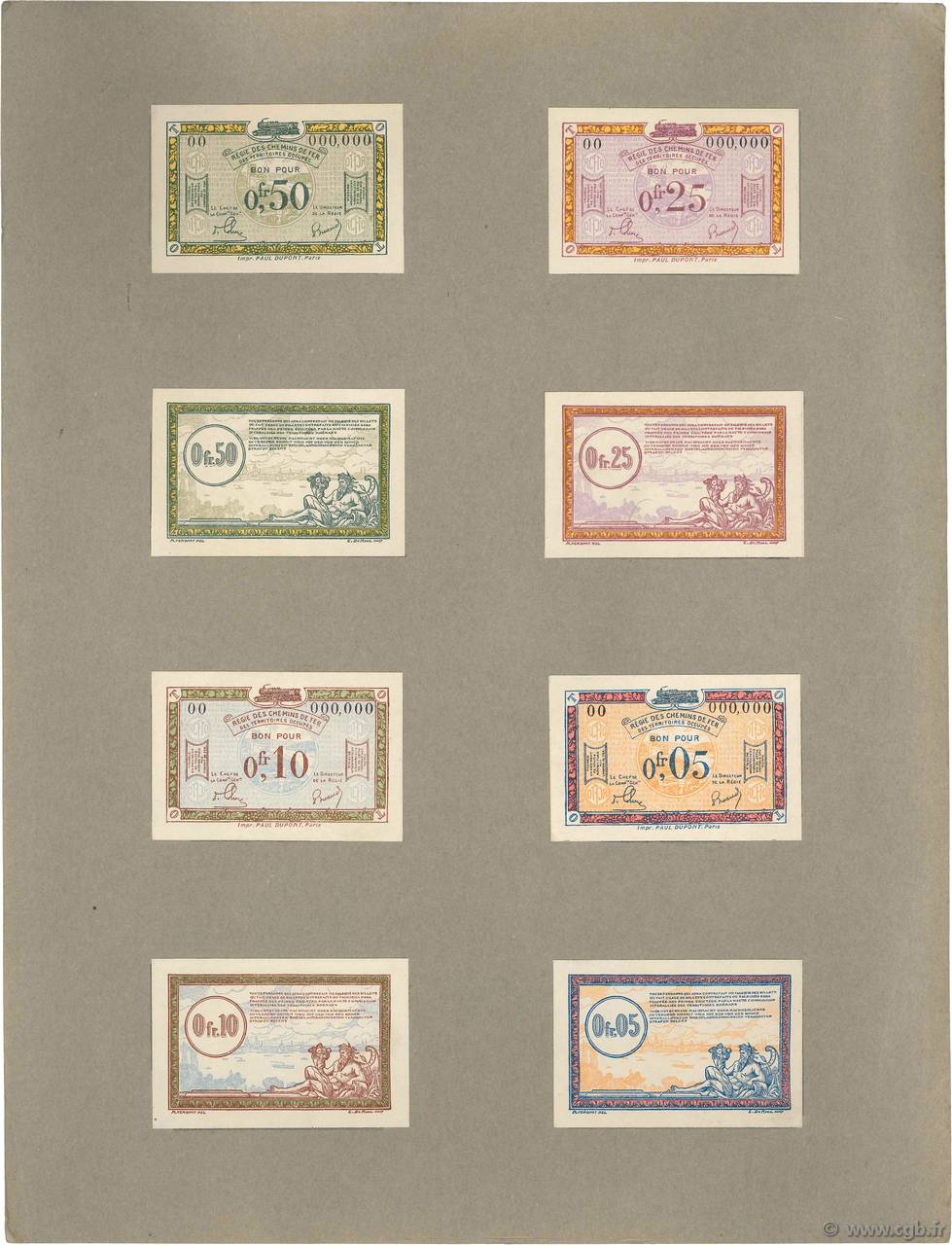 5 au 50 Centimes Spécimen FRANCE Regionalismus und verschiedenen  1923 JP.135.01s/04s ST