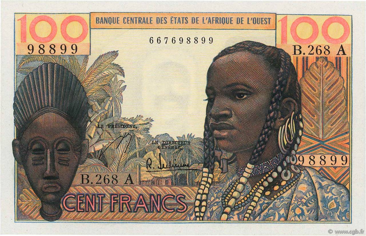 100 Francs STATI AMERICANI AFRICANI  1965 P.101Ag FDC